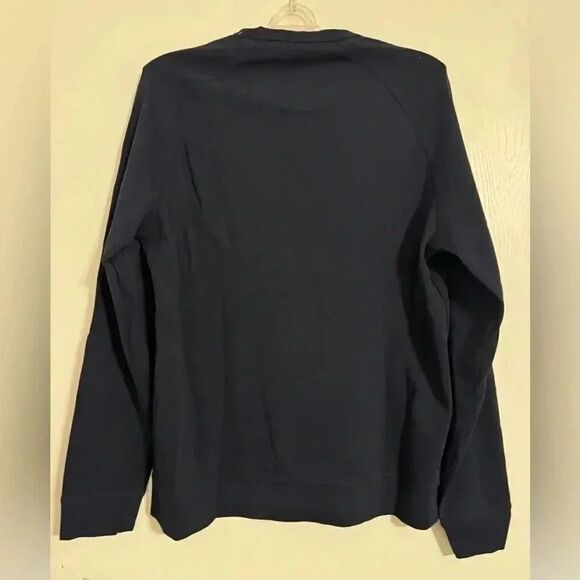 Van Heusen Mens Sweater Size L Regular Fit Sea Navy Long Sleeve Cotton - Picture 1 of 4